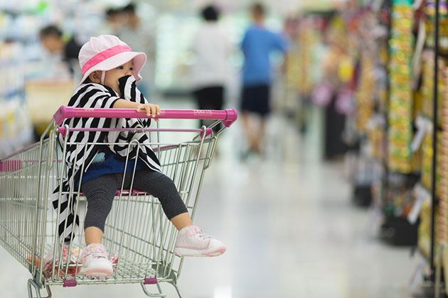 how to safely put car seat in shopping cart